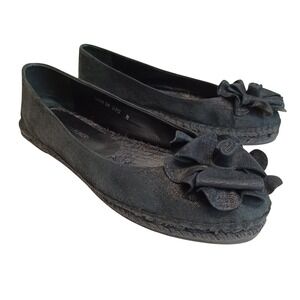 Donald J Pliner Maria Womens US size 9 M Black Espadrille Flats Flower on Toe